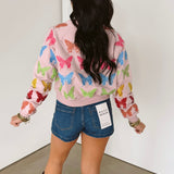 Light Pink Multi Butterfly Sweatshirt | Queen Of Sparkles