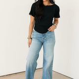 Lucy Off The Shoulder Tee | Black