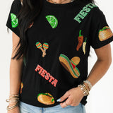 Black Fiesta Icon Tee | Queen Of Sparkles