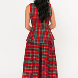 Officially Christmas Plaid Skirt | Red