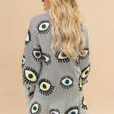Black & White Striped Multi Eye Button Up Ruffle Dress | Queen Of Sparkles