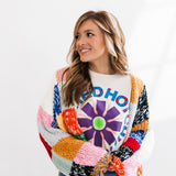 Color Block Knit Cardigan | Rainbow