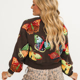 Brown & Neon Butterfly Sweatshirt | Queen Of Sparkles