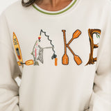 Beige 'LAKE' Letter Icon Sweatshirt | Queen Of Sparkles