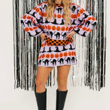 Checker Trim Halloween Icon Sweater | Queen Of Sparkles
