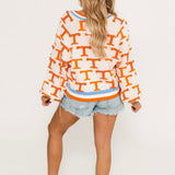 Licensed Tennessee Knit In Mascot Rhinestone Cardigan | Queen Of Sparkles
