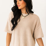 Short Sleeve Sweater | Khaki