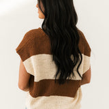 Stripe Sweater Vest | Walnut Ecru