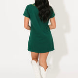 Bright Green Christmas Necklace Tee Dress | Queen Of Sparkles