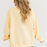 'Delulu' Embroidered Mock Neck Sweatshirt | Butter