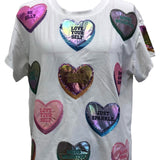 White Positive Candy Hearts Tee