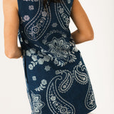 Denim Sequin Paisley Button Up Tank Dress | Queen Of Sparkles