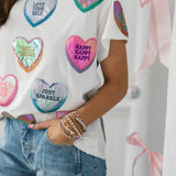 White Positive Candy Hearts Tee