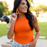 Kennedy Earrings | Orange Checkered