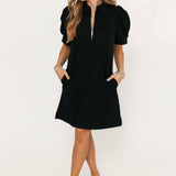 Textured Mini Dress | Black