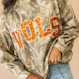 Licensed Tennessee Mockneck Camo Sweatshirt | Queen Of Sparkles