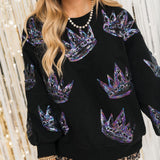 Black Crown Sweatshirt | Queen Of Sparkles