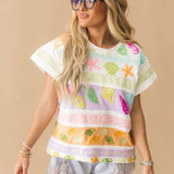 Colorblock Stripe Shell Tee | Queen Of Sparkles