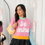 Multi Pastel Colorblock Be Mine Sweater