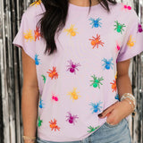 Lavender Multi Spiders Tee | Queen Of Sparkles
