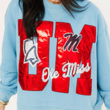 Licensed Ole Miss Metallic Word With Icons Sweatshirt | Queen Of Sparkles
