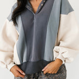 Emma Oversized Colorblock Sweatshirt | Blue