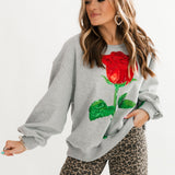 Grey Mega Rose Sweatshirt