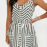 Class Act Stripe Midi Dress