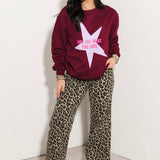 Mali Wide Leg Jeans | Leopard Print