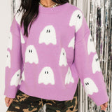 Ghost All Over Sweater | Lavender Haze