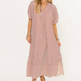 Harbor Stripe Midi Dress | Rust