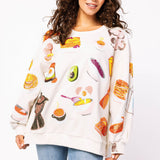 Beige Queen Of Breakfast Sweatshirt | Queen Of Sparkles
