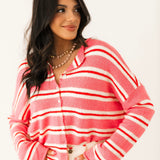 Piper Cardigan | Rose Stripe