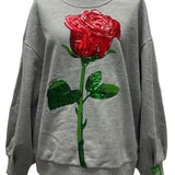 Grey Mega Rose Sweatshirt