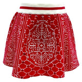 White & Red Card Pattern Skirt