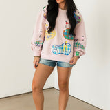 Light Pink Plaid Golfers Putting Sweatshirt | Queen Of Sparkles