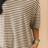 Seaside Lounge Stripe Top | Sand