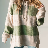 Perfect Days Striped Sweater | Dusty Olive