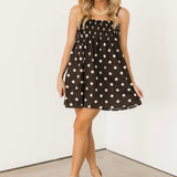 Amie Tunic Dress | Brown Polka Dot