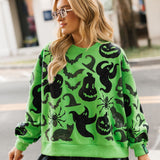 Green & Black Halloween Icon Sweatshirt | Queen Of Sparkles