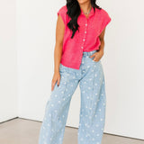 Polka Dot Barrel Jeans | Denim