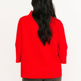 Sofia Mock Neck Sweater | Red
