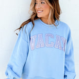 Light Blue Vacay Sweatshirt | Queen Of Sparkles