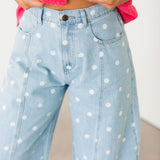 Polka Dot Barrel Jeans | Denim