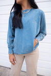 BONDI ACID TERRY PULLOVER | TEAL