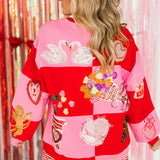 Red & Pink Checkered Valentines Icon Sweatshirt | Queen Of Sparkles