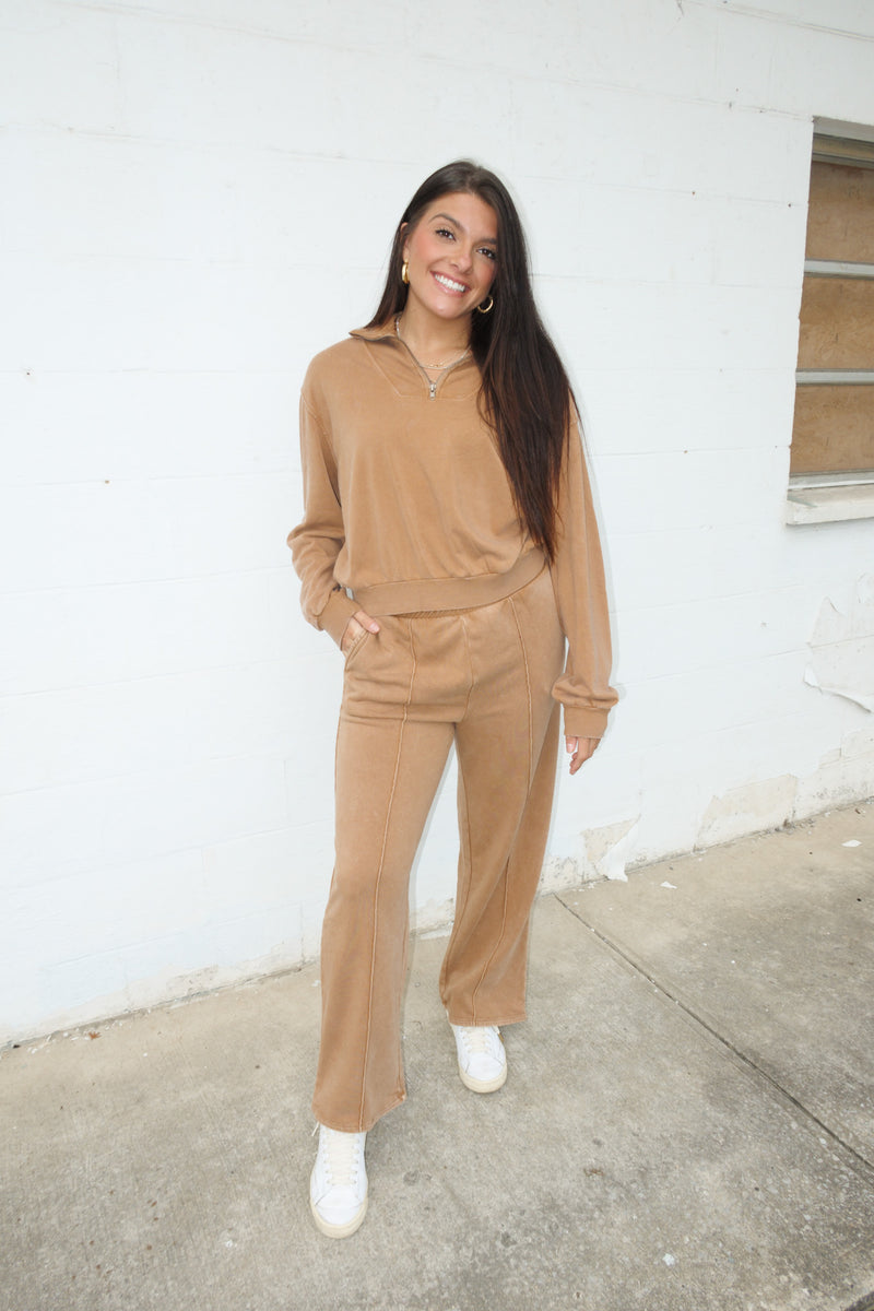 HALF ZIP PULLOVER | CHOCOLATE