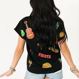 Black Fiesta Icon Tee | Queen Of Sparkles