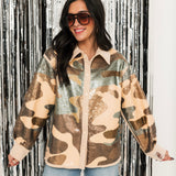 Green Full Sequin Camo Shacket | Queen Of Sparkles