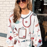 White Medical/Doctor Icon Sweatshirt | Queen Of Sparkles